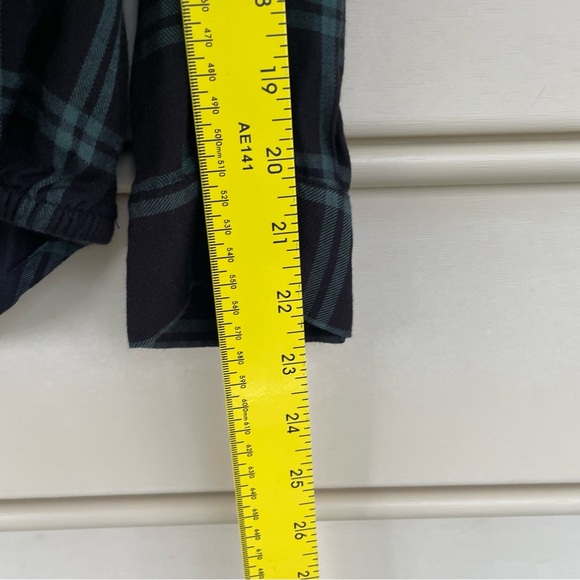 MADEWELL Plaid Black Green Collared Wrap Front Top Small - Picture 9 of 9